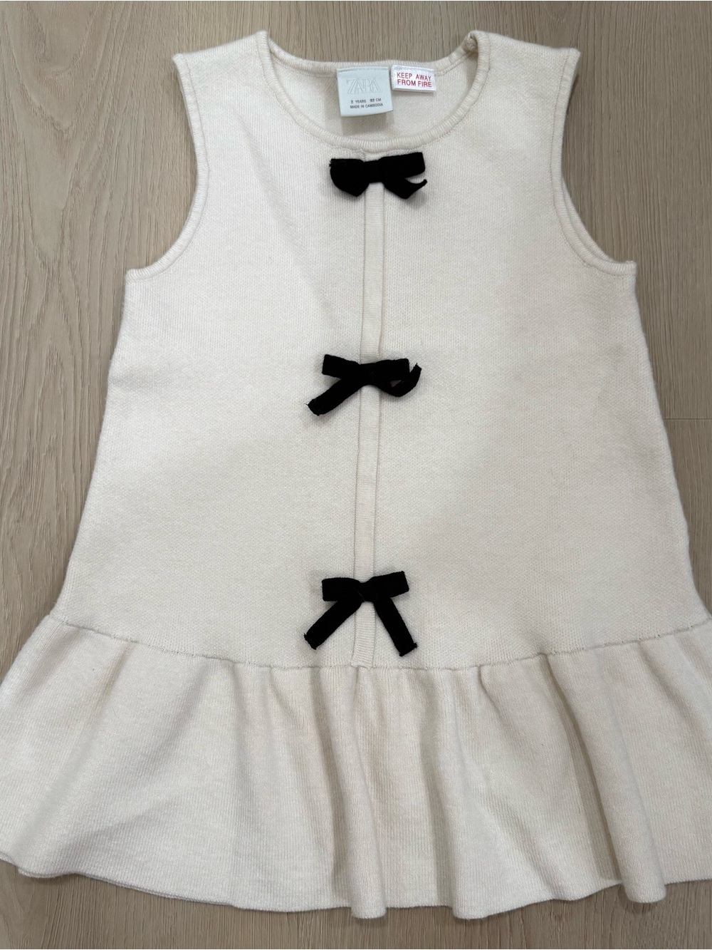 Zara Cream Knit Sleeveless Dress